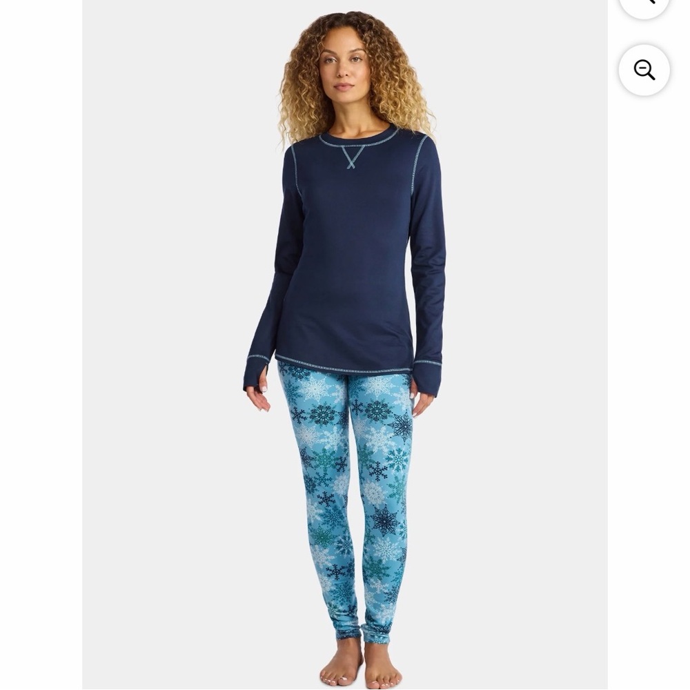 💜ClimateRight by Cuddl Duds Women's Top and Leggings Set 2pc Size:Small